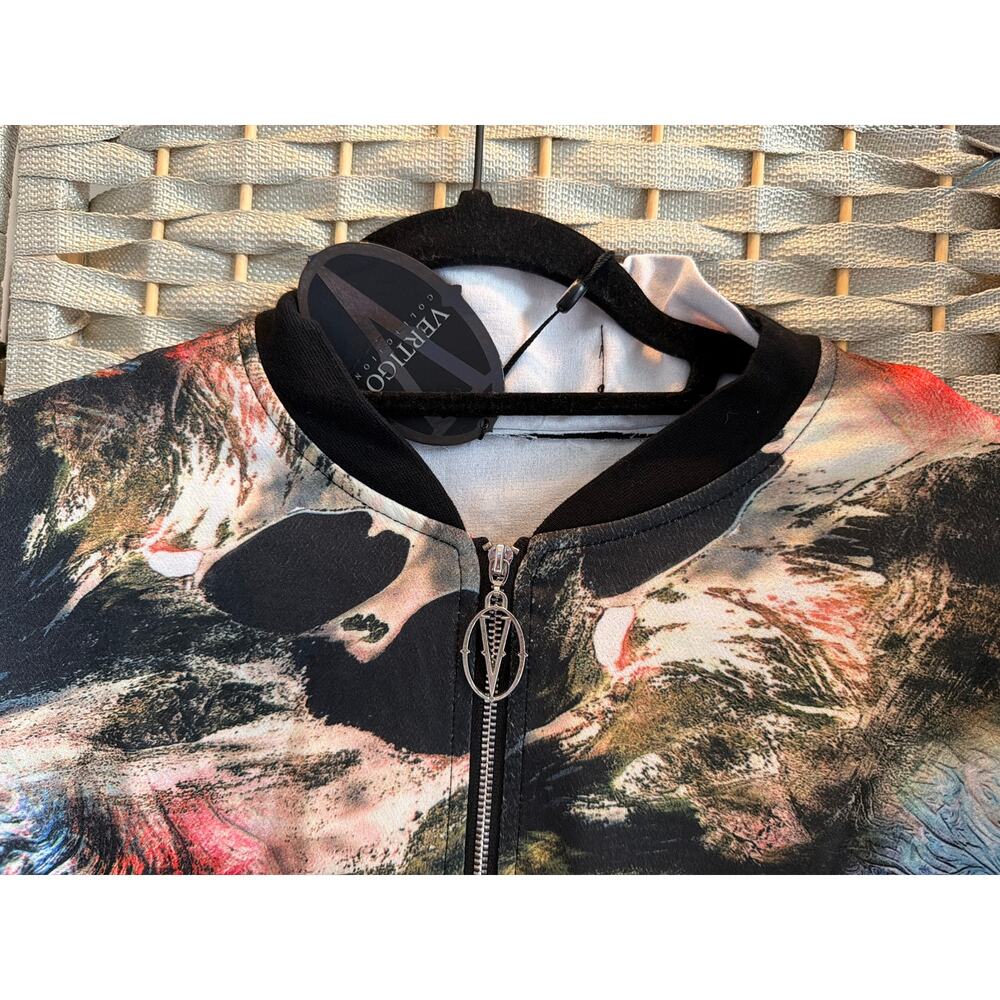 Vertigo Collection Bomber Jacket Abstract Print XS Zip Front Long Sleeve NWT - Picture 7 of 14